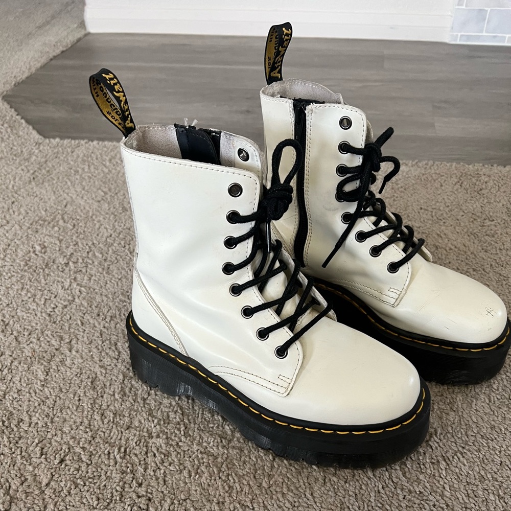 Dr. Martens Jadon Platform Boots White Women’s 7